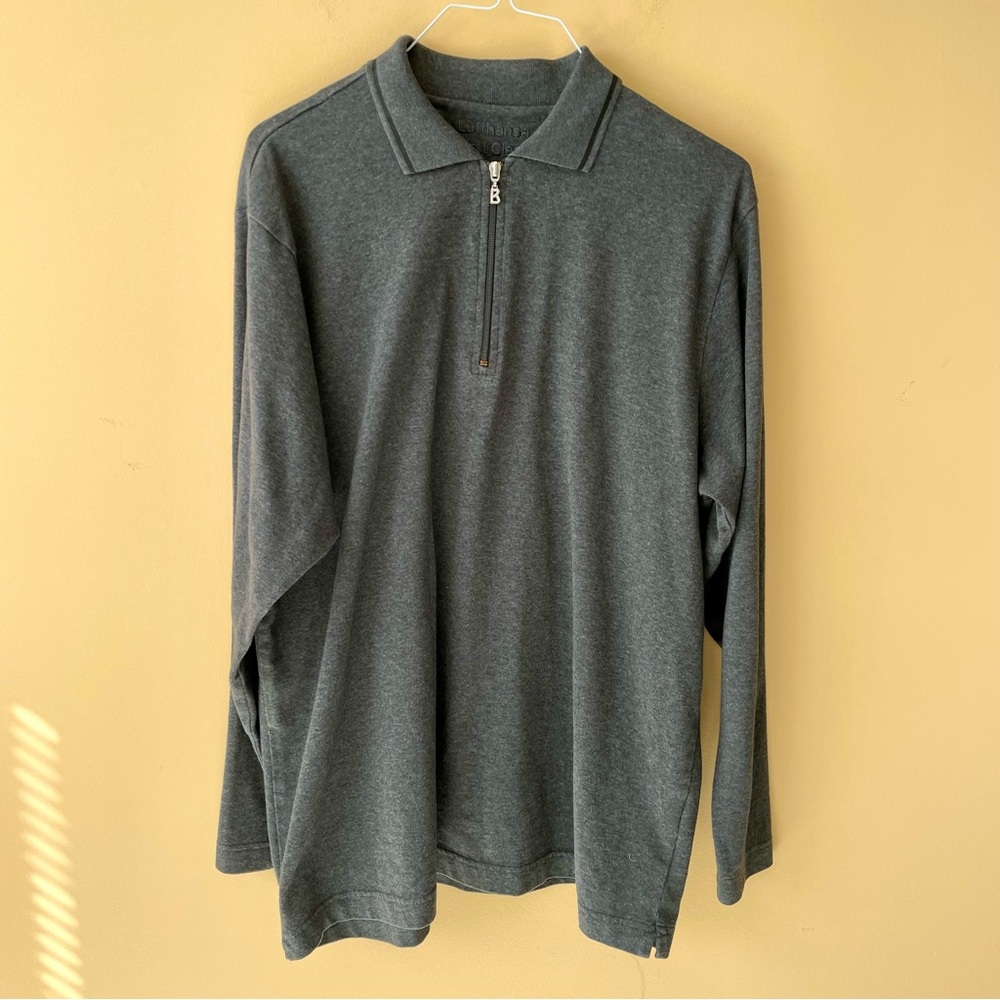 🔻LAST CHANCE🔻 BOGNER Lufthansa First Class Half Zip Cotton Blend Sweatshirt Gray